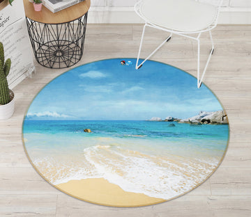 3D Beach 74077 Round Non Slip Rug Mat