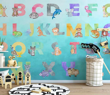 3D Colored Letters 044 Wall Murals Wallpaper AJ Wallpaper 2 