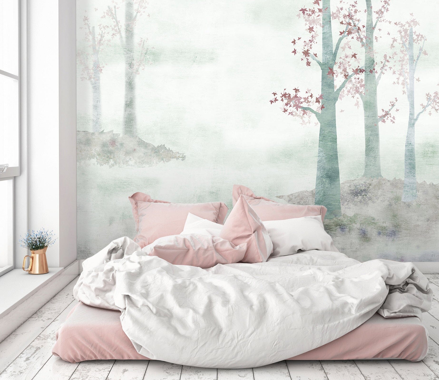 3D Hand Painted Tree White 063 Wall Murals Wallpaper AJ Wallpaper 2 