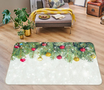 3D Branch Ball 55093 Christmas Non Slip Rug Mat Xmas