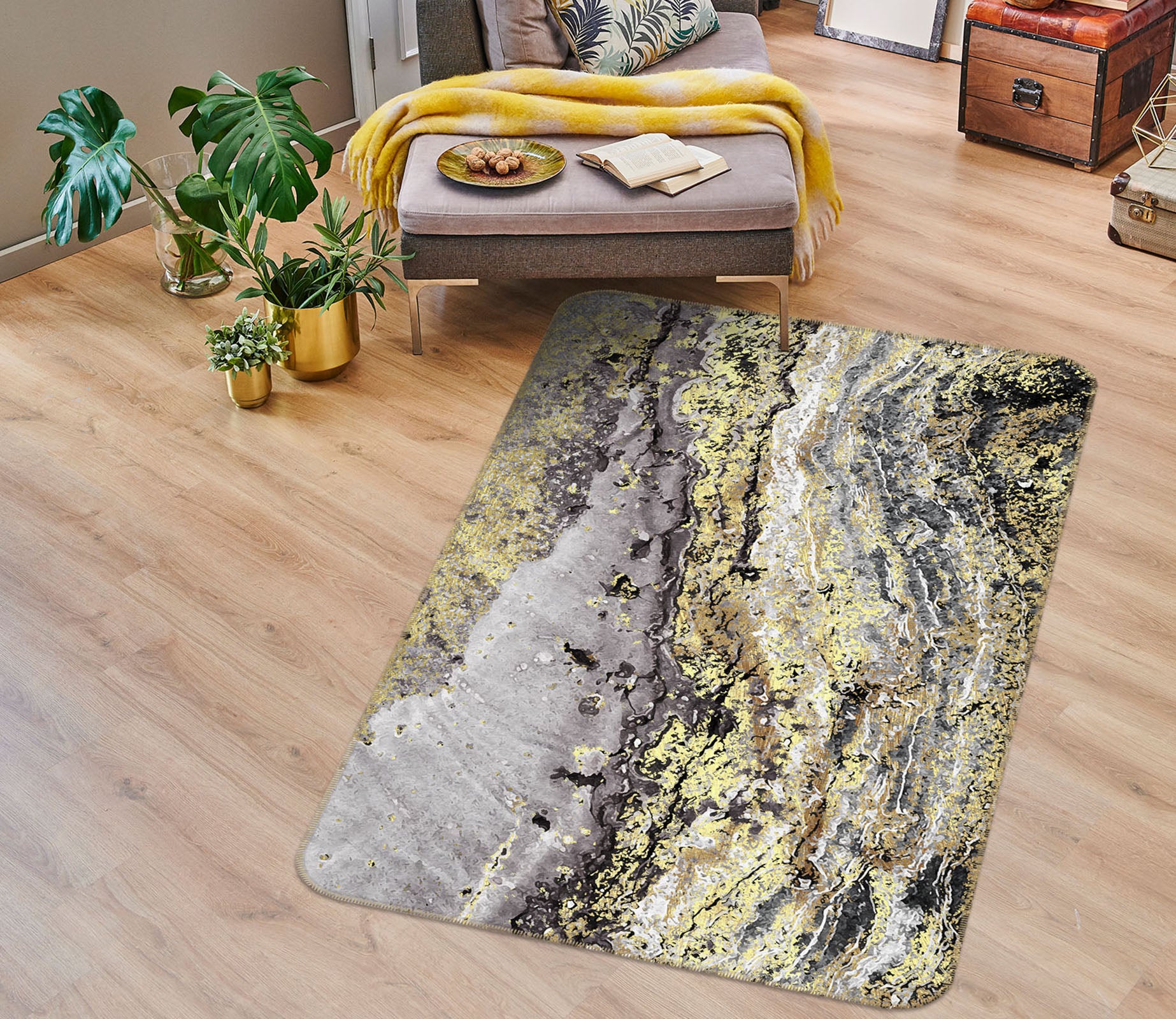 3D Stone Grain 29228 Non Slip Rug Mat