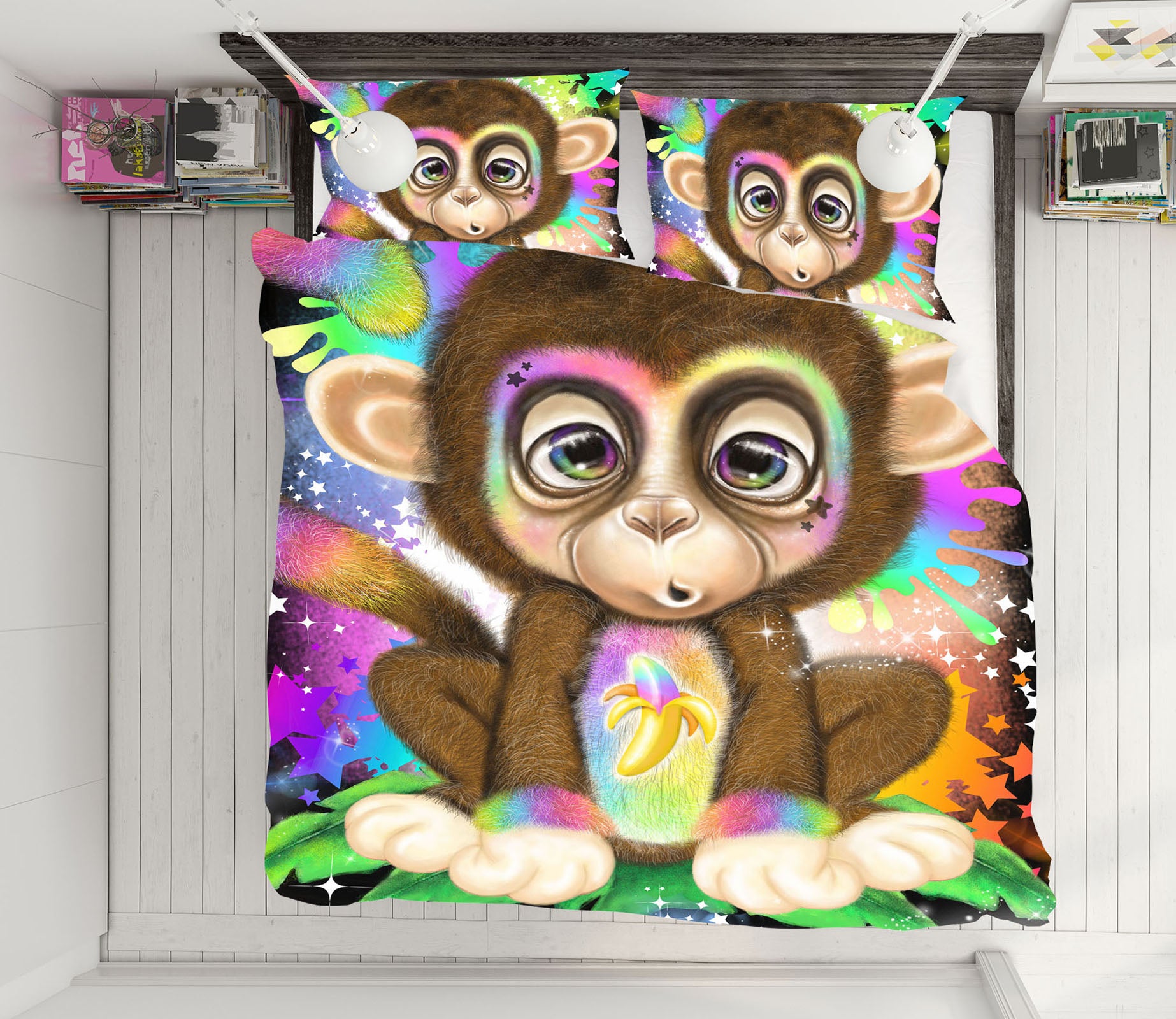 3D Cartoon Monkey 8597 Sheena Pike Bedding Bed Pillowcases Quilt Cover Duvet Cover