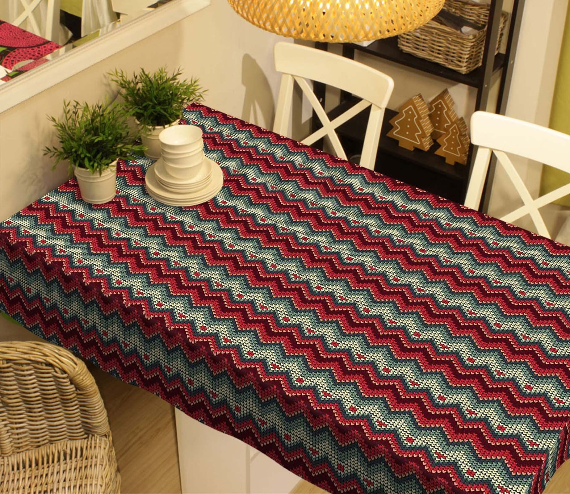 3D Red Wave Pattern 20 Tablecloths Tablecloths AJ Creativity Home 