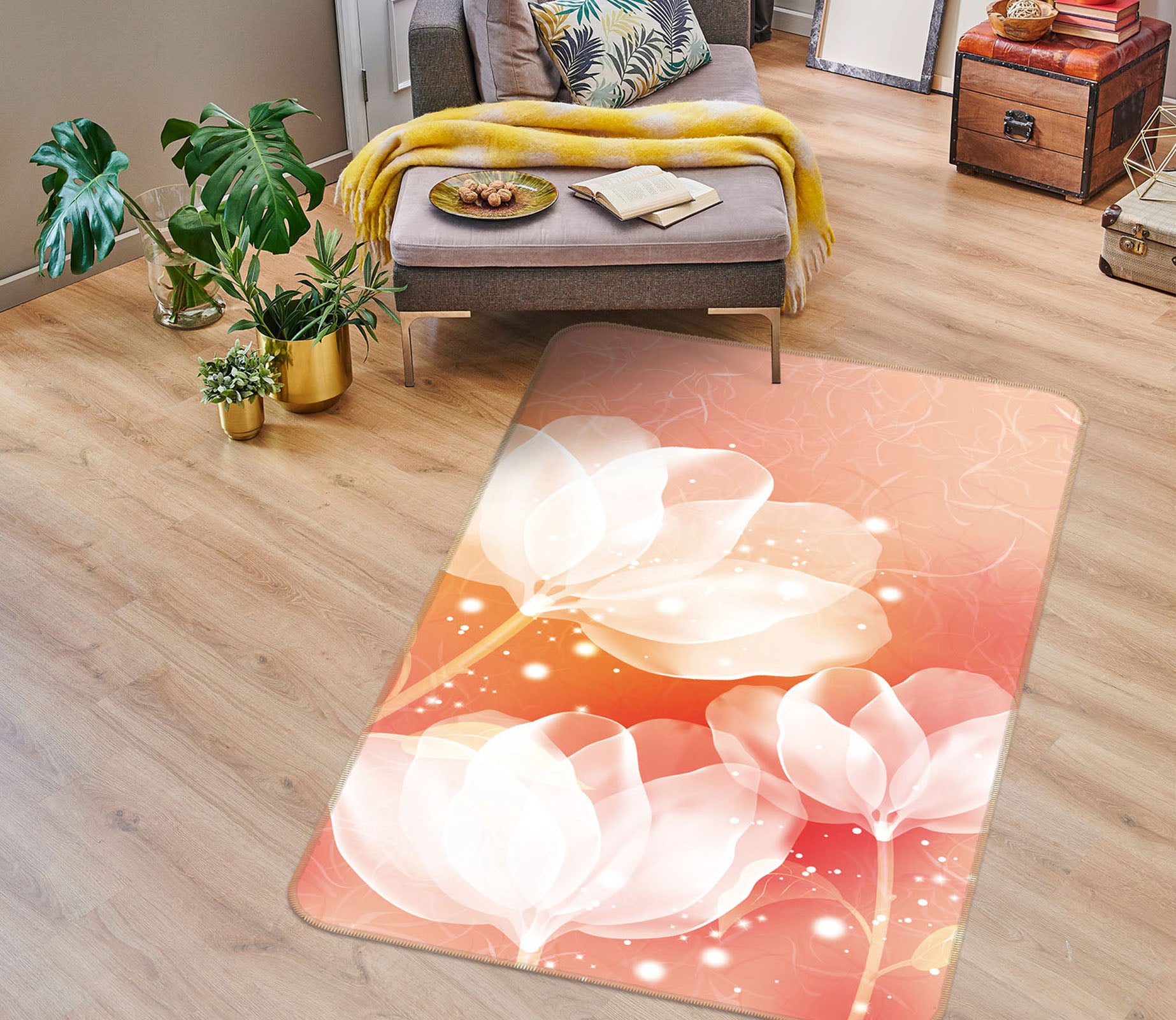 3D Flowers 32232 Non Slip Rug Mat