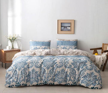 3D Light Blue Pattern 7185 Bed Pillowcases Quilt