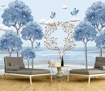 3D Tree Bird 2084 Wall Murals Wallpaper AJ Wallpaper 2 