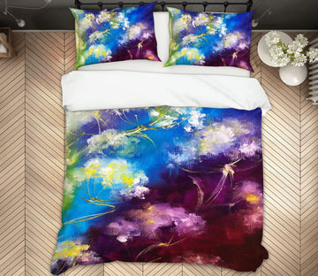 3D Purple Blue Flower 613 Skromova Marina Bedding Bed Pillowcases Quilt