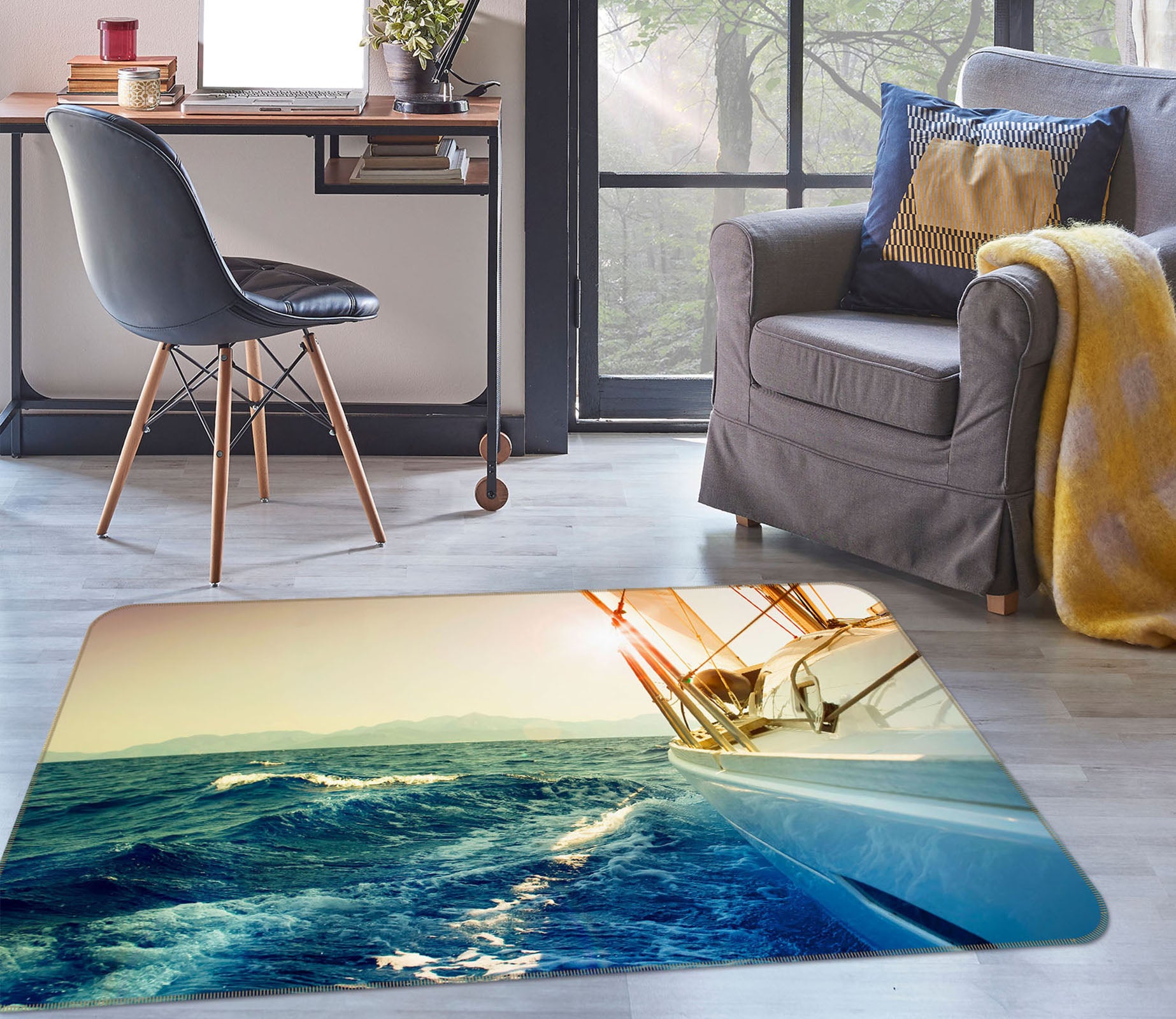 3D Sea Boat Side 42120 Vehicle Non Slip Rug Mat