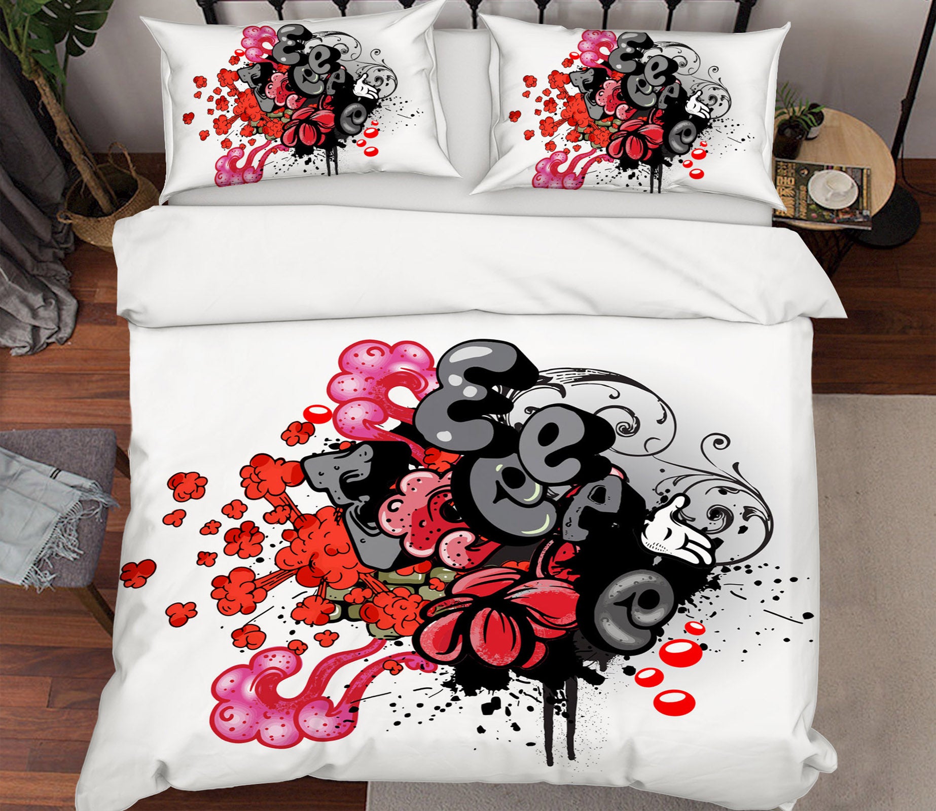 3D Letter Pattern 59051 Bed Pillowcases Quilt