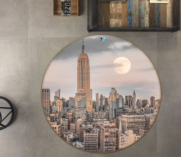 3D Modern City 7319 Assaf Frank Rug Round Non Slip Rug Mat