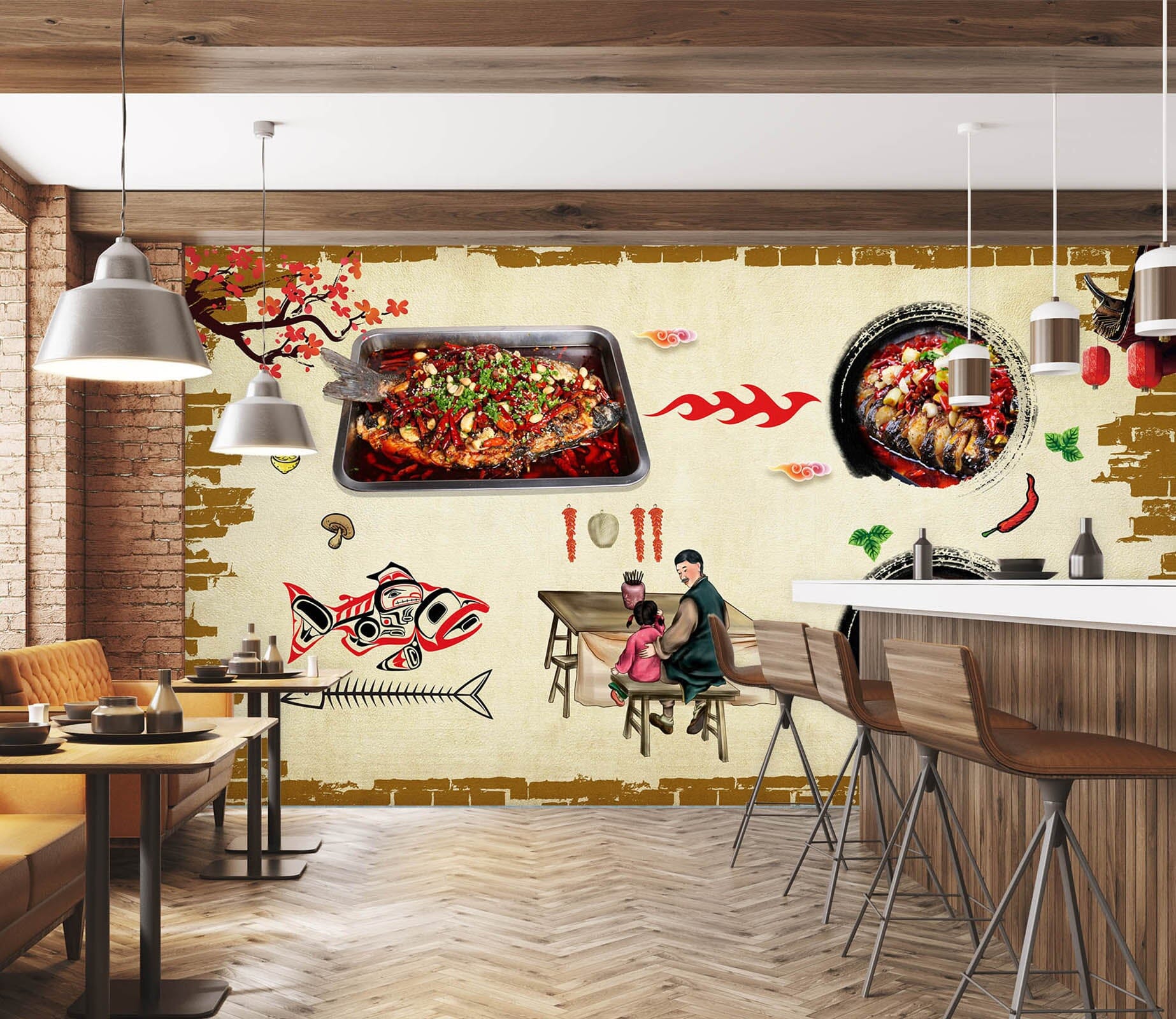 3D Grilled Fish 3026 Wall Murals Wallpaper AJ Wallpaper 2 
