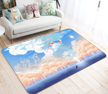 3D Clouds Fish 34051 Non Slip Rug Mat