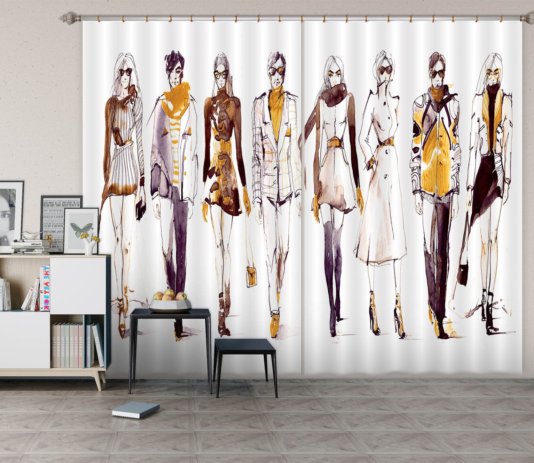 3D Fashion Woman 716 Curtains Drapes Wallpaper AJ Wallpaper 