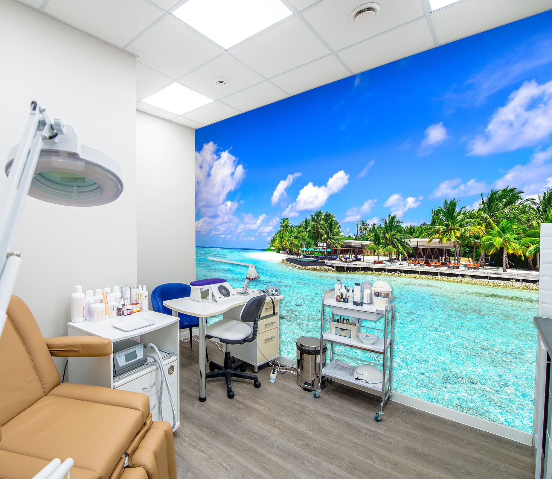 3D Beach Clouds 311 Wall Murals