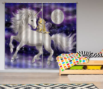 3D Unicorn Cat 9073 Kayomi Harai Curtain Curtains Drapes