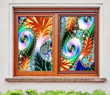 3D Beautiful Feather 330 Window Film Print Sticker Cling Stained Glass UV Block