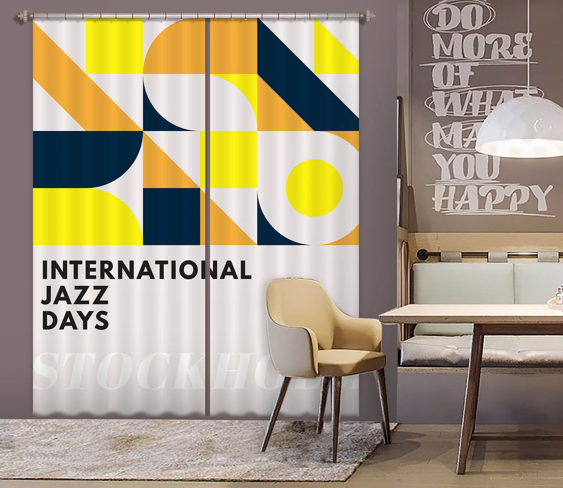 3D Yellow Pattern 1064 Boris Draschoff Curtain Curtains Drapes