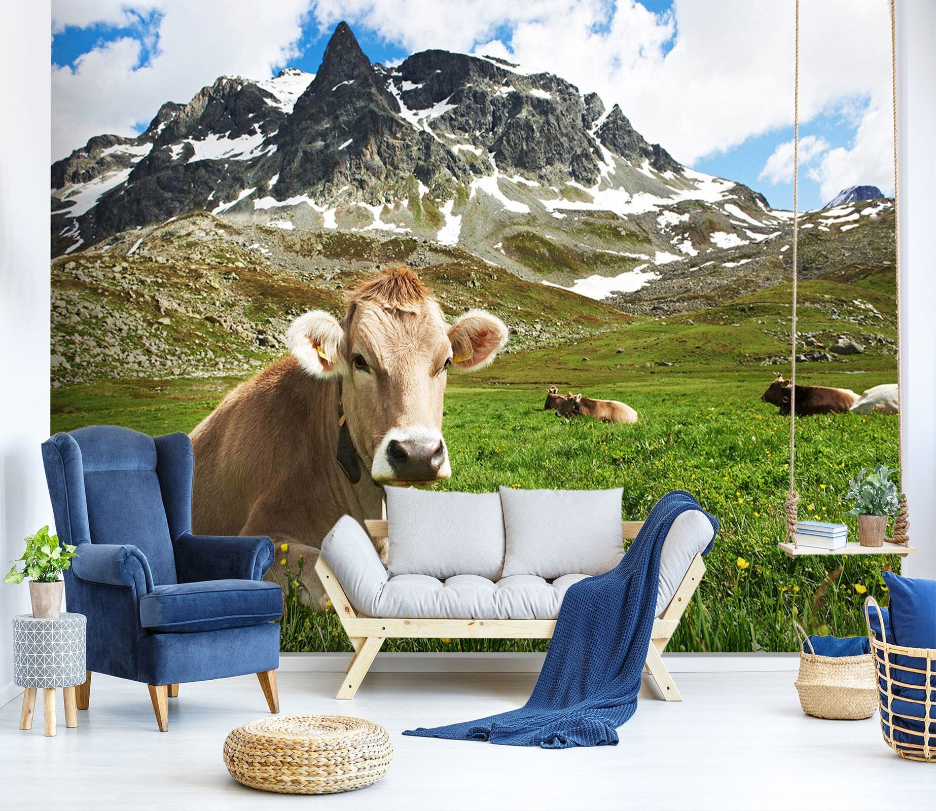 3D Cattle Mountain 338 Wall Murals Wallpaper AJ Wallpaper 2 