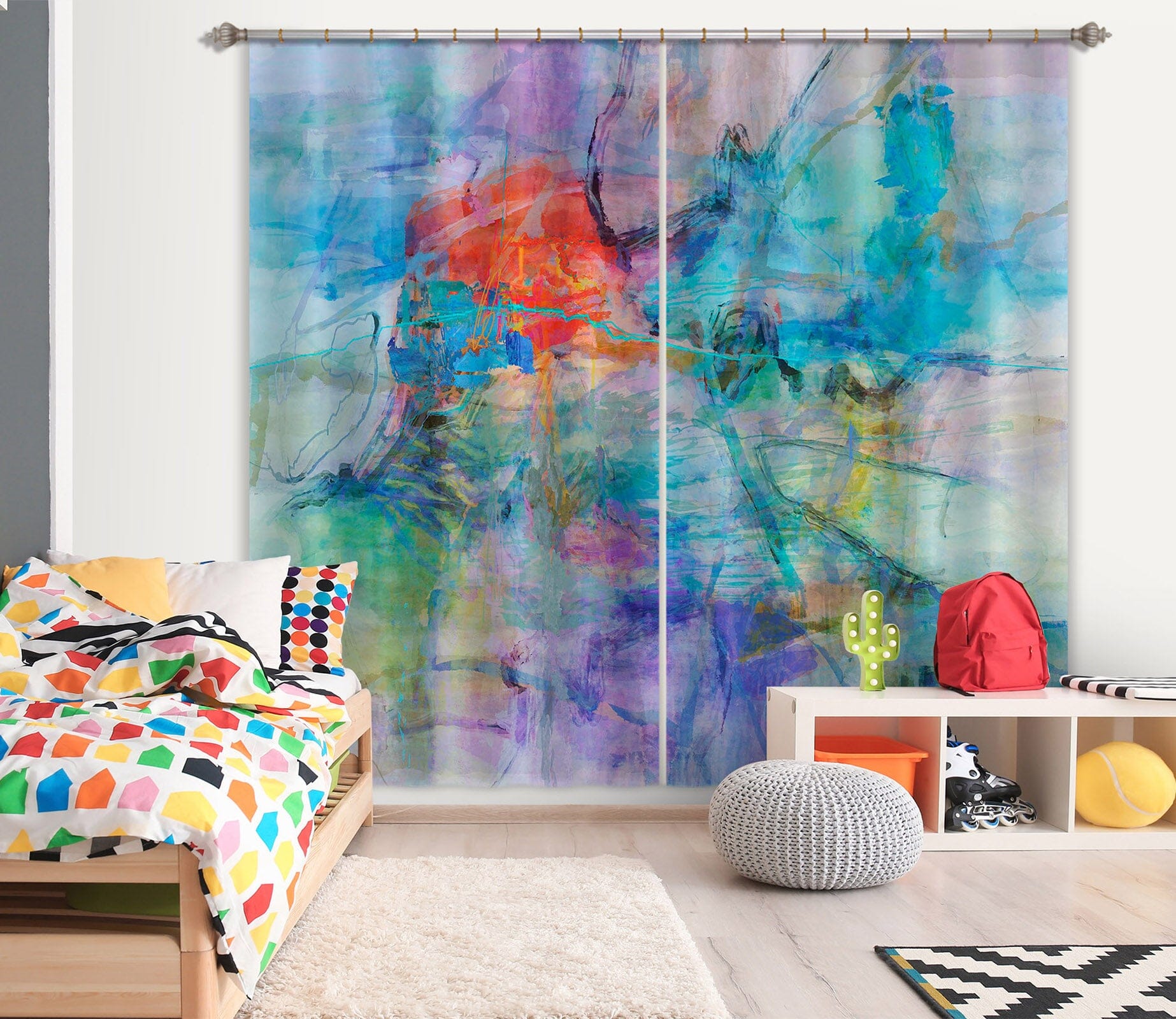 3D Color Splash 208 Michael Tienhaara Curtain Curtains Drapes Curtains AJ Creativity Home 