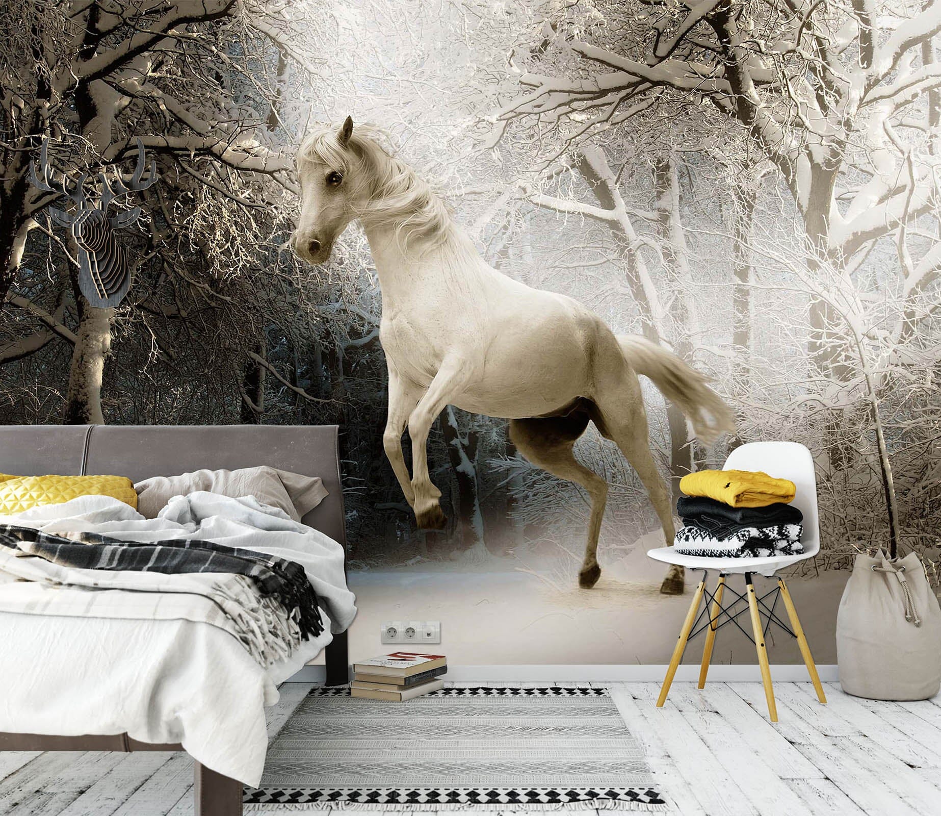 3D Snow White Horse 1747 Wall Murals Wallpaper AJ Wallpaper 2 