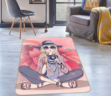 3D Camera Girl 37114 Non Slip Rug Mat