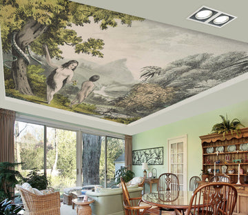 3D Primitive Forest Woman 407 Andrea Haase Ceiling Wallpaper Murals