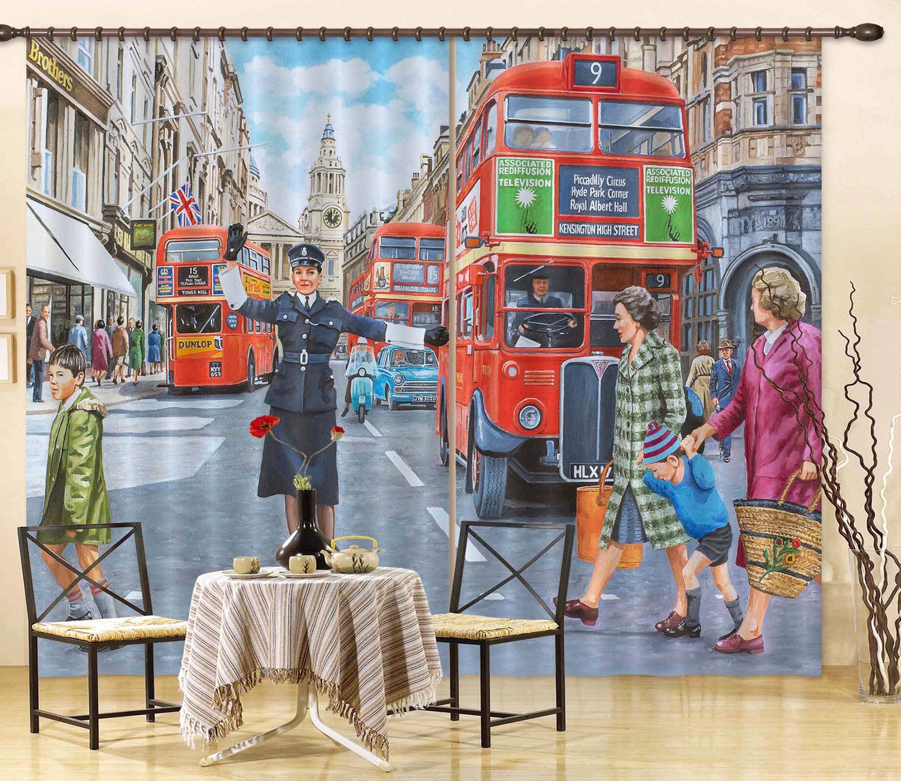 3D WPC On Ludgate Hill 118 Trevor Mitchell Curtain Curtains Drapes Curtains AJ Creativity Home 