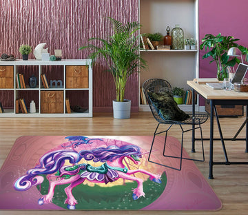 3D Cute Unicorn 3018 Rose Catherine Khan Rug Non Slip Rug Mat Mat AJ Creativity Home 