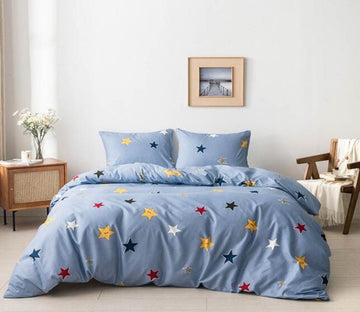 3D Color Stars 7063 Bed Pillowcases Quilt