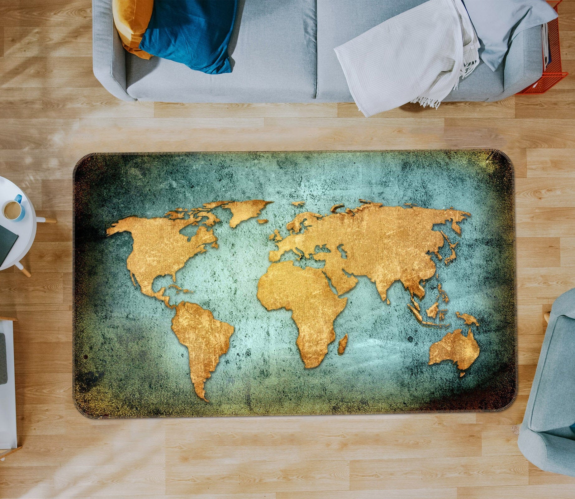 3D Auspicious Clouds 209 World Map Non Slip Rug Mat Mat AJ Creativity Home 