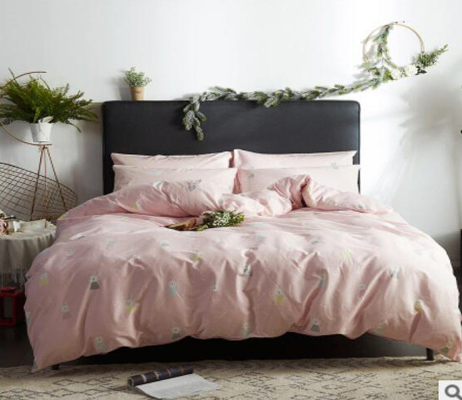3D Pink Bunny 17175 Bed Pillowcases Quilt