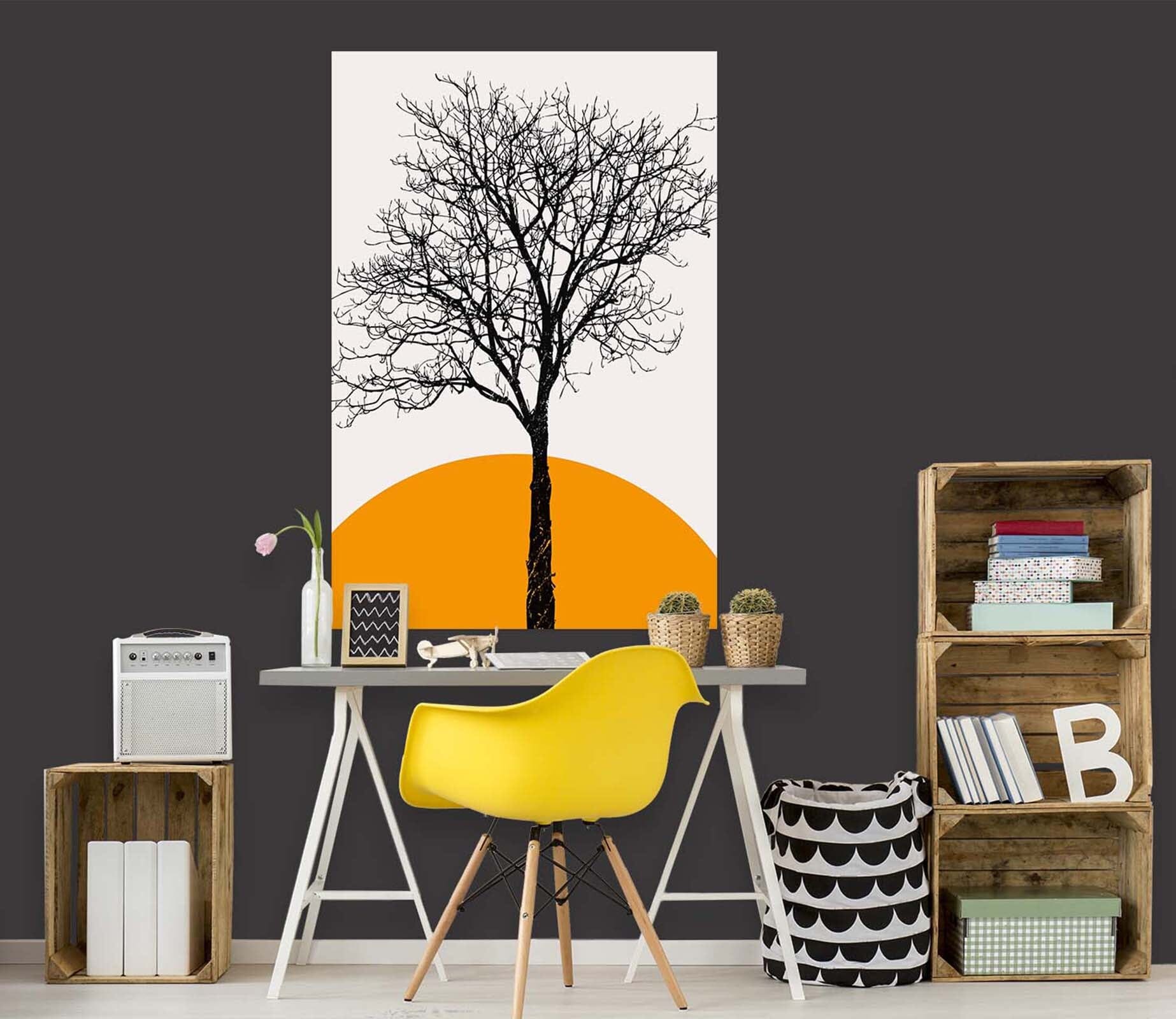3D Sun Tree 222 Boris Draschoff Wall Sticker Wallpaper AJ Wallpaper 2 