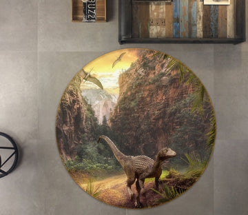 3D Dinosaur 82020 Animal Round Non Slip Rug Mat