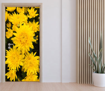3D Yellow Chrysanthemum 25204 Door Mural