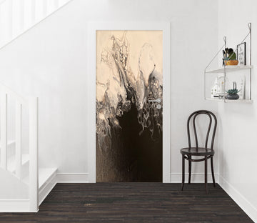 3D Black Ink Texture 9202 Valerie Latrice Door Mural