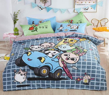 3D Cartoon Car Animals 5047 Bed Pillowcases Quilt