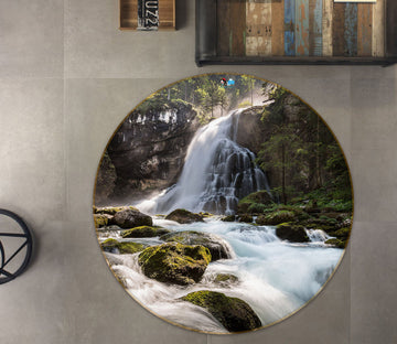 3D Waterfall 69068 Round Non Slip Rug Mat