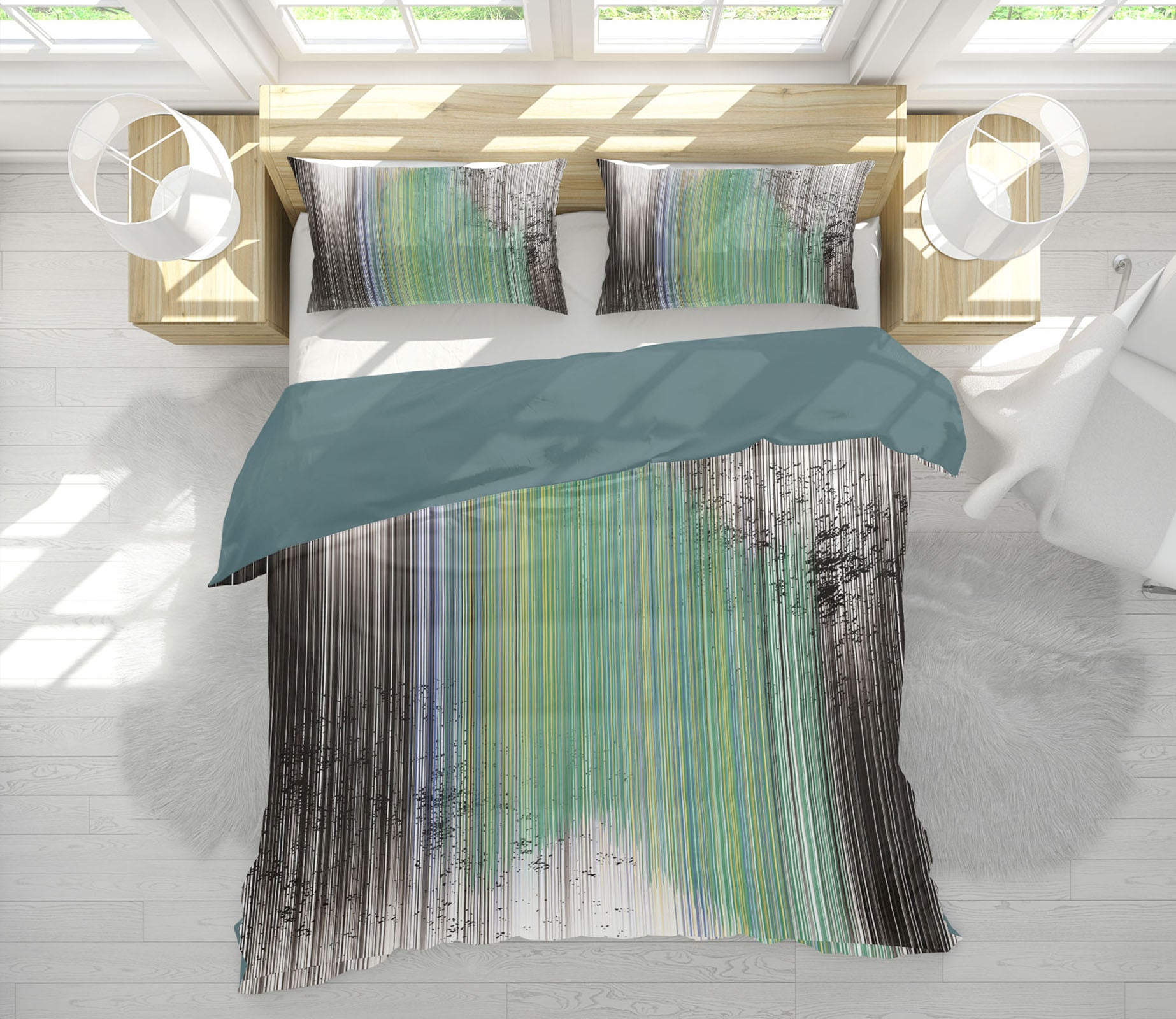 3D Green Pattern 16030 Bed Pillowcases Quilt