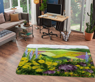 3D Flower Field 1095 Allan P. Friedlander Rug Non Slip Rug Mat Mat AJ Creativity Home 