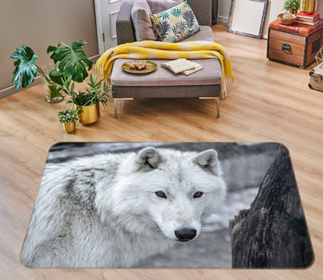 3D White Wolf 30025 Non Slip Rug Mat