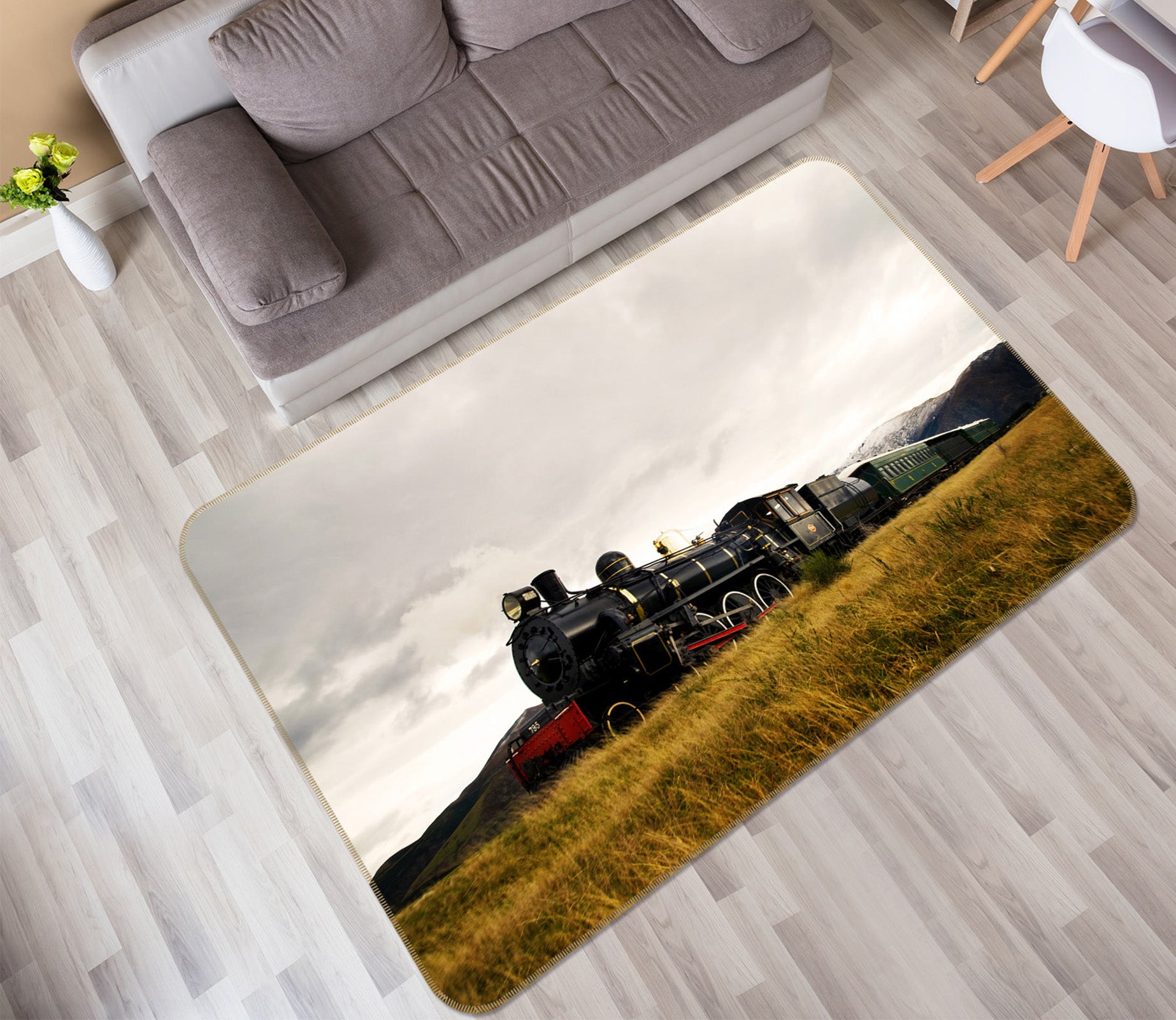 3D Grass Train 68102 Vehicle Non Slip Rug Mat