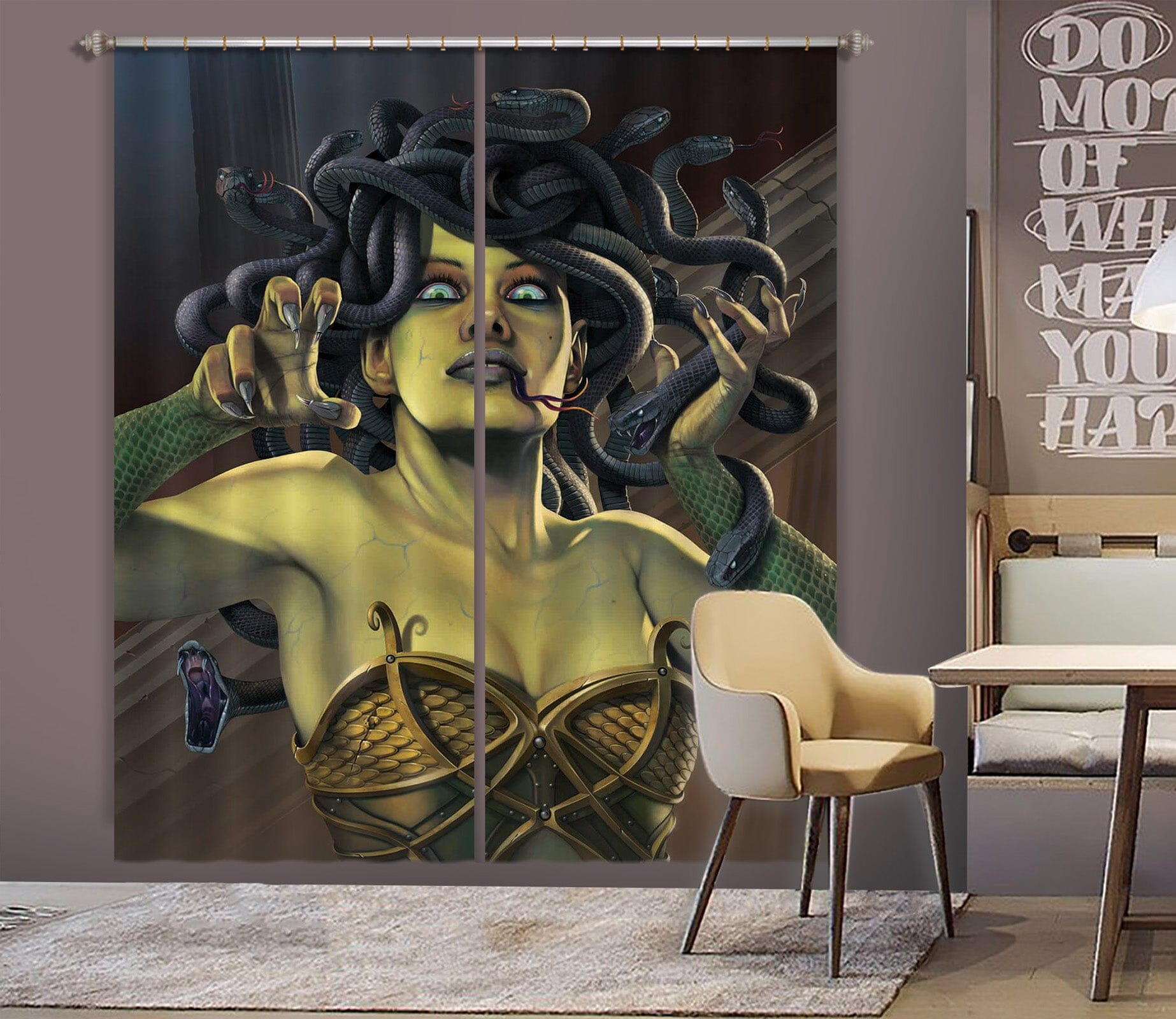 3D Medusa 051 Vincent Hie Curtain Curtains Drapes Curtains AJ Creativity Home 