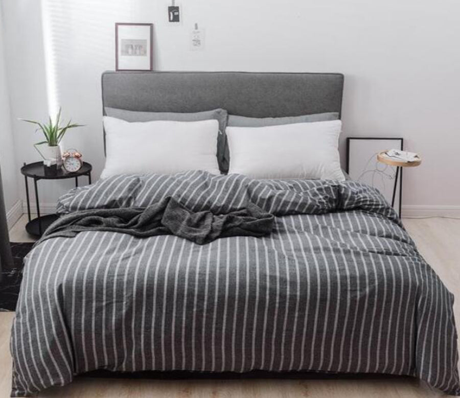 3D Black And Gray Vertical Stripes 4150 Bed Pillowcases Quilt