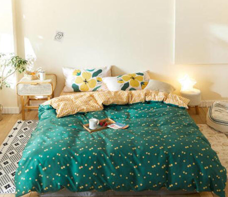 3D Dark Green Dot 50065 Bed Pillowcases Quilt