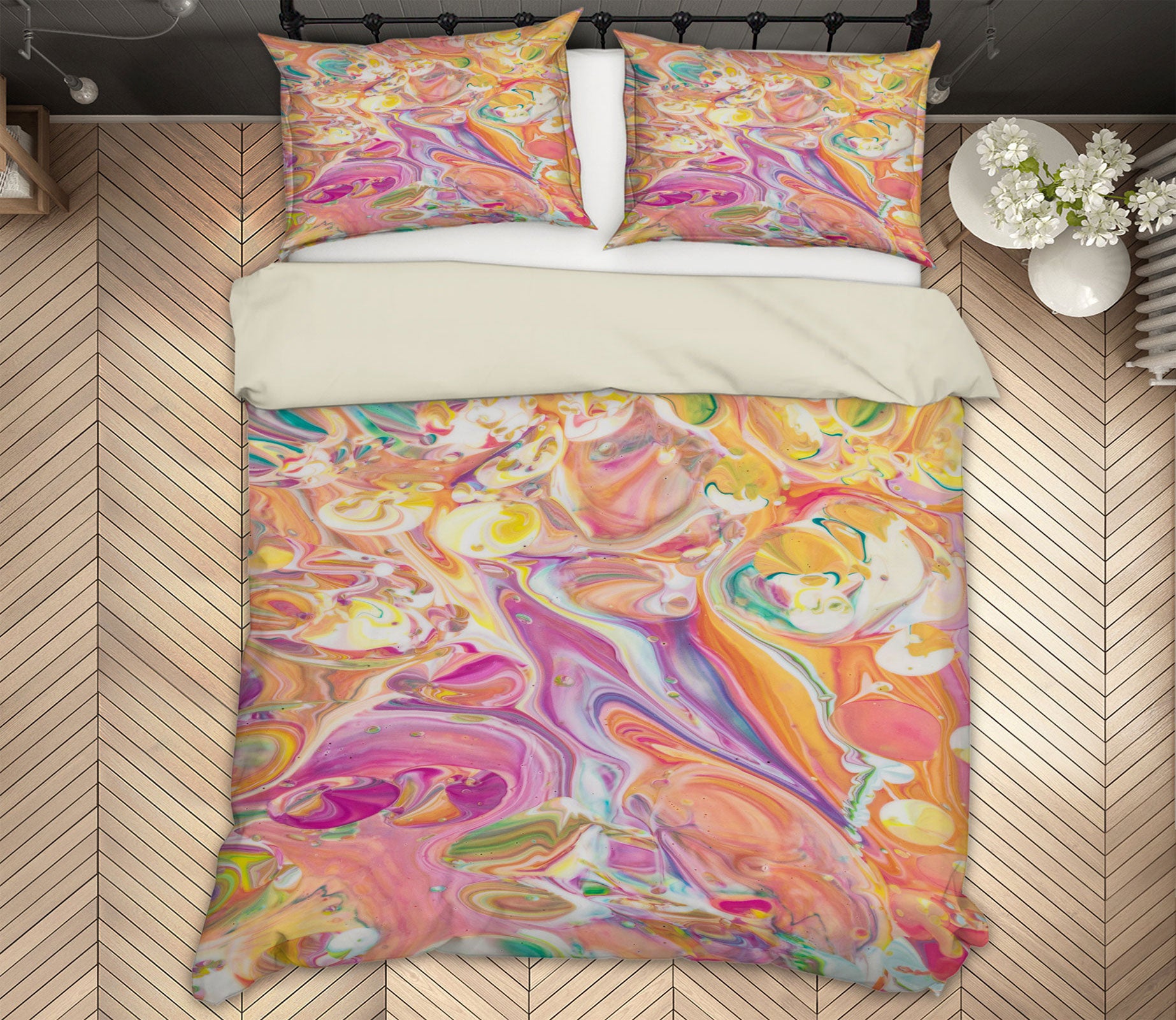 3D Pink Texture 59192 Bed Pillowcases Quilt