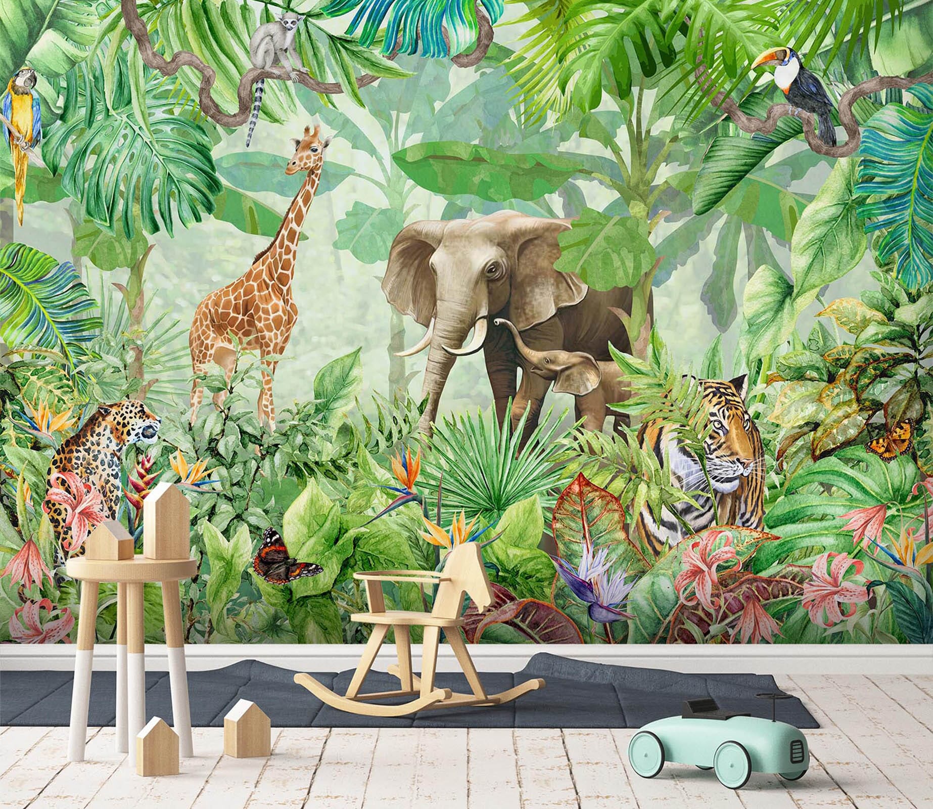 3D Hand Drawn Forest Animals 014 Wall Murals Wallpaper AJ Wallpaper 2 