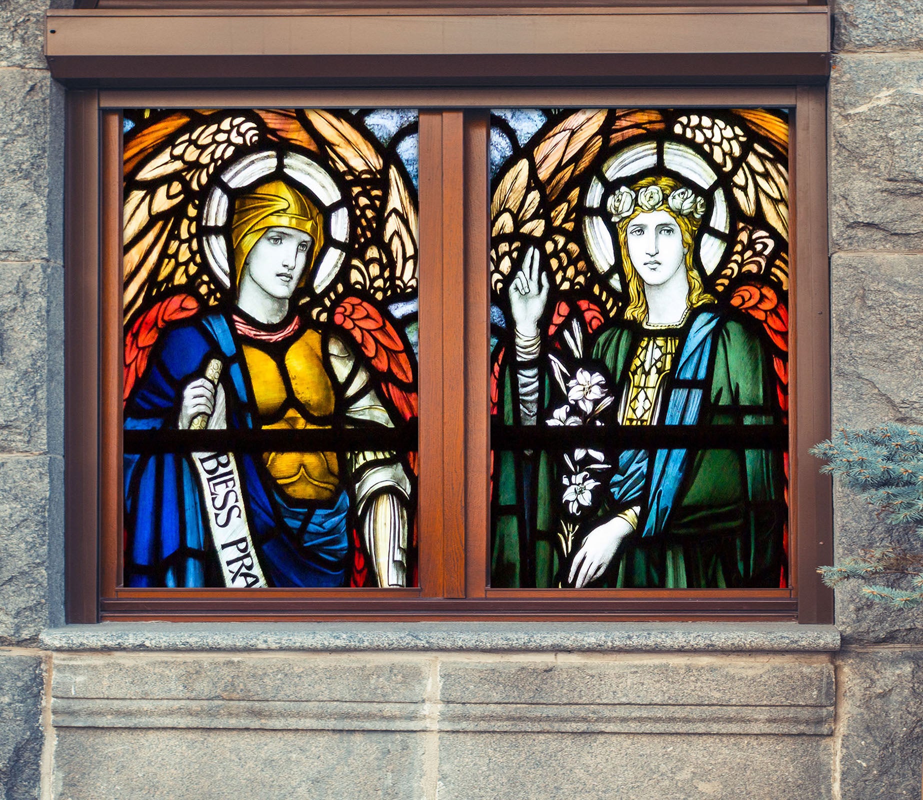 3D Religion Faith 364 Window Film Print Sticker Cling Stained Glass UV Block