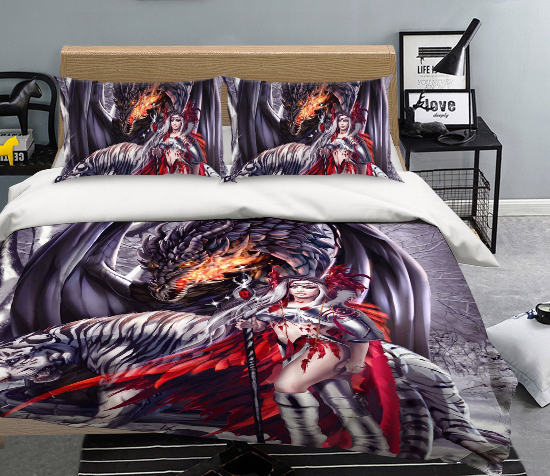 3D Dragon Woman 8309 Ruth Thompson Bedding Bed Pillowcases Quilt Cover Duvet Cover