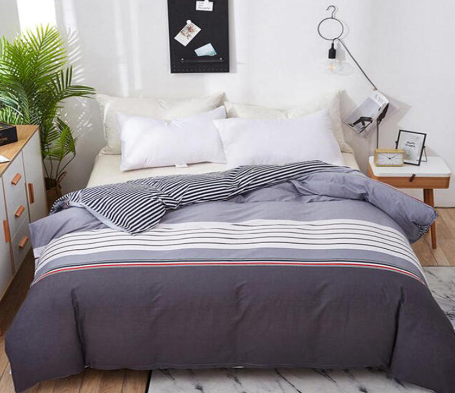 3D Gray White Bars 2040 Bed Pillowcases Quilt