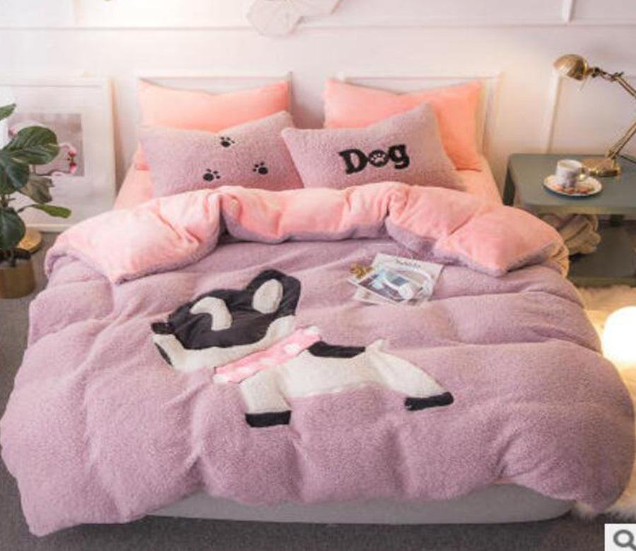 3D Pink Dog 40052 Bed Pillowcases Quilt